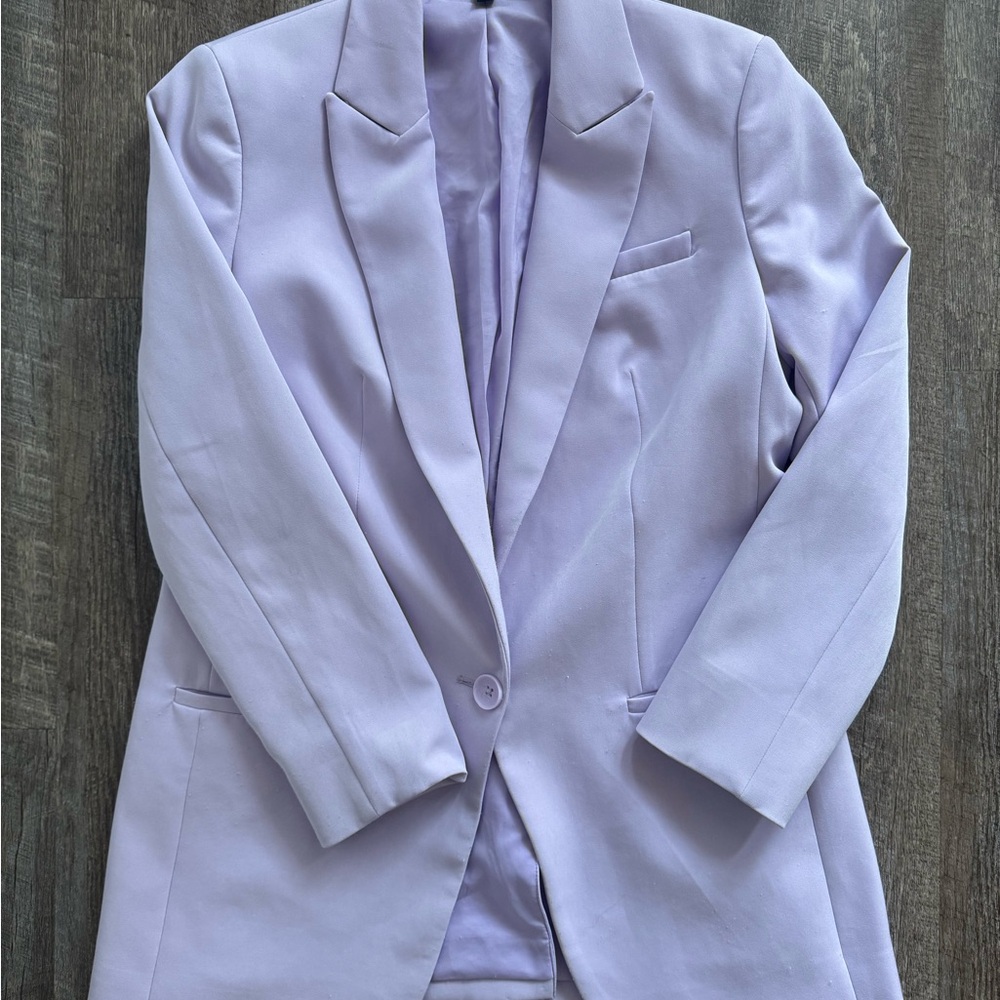 Express Lilac Open-Front Blazer - Picture 3 of 7